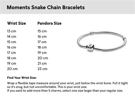 pandora bracelet size guide.